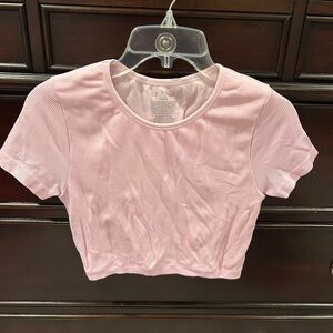 Art Class Light Pink Ribbed Crop Top